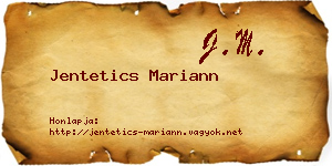 Jentetics Mariann névjegykártya